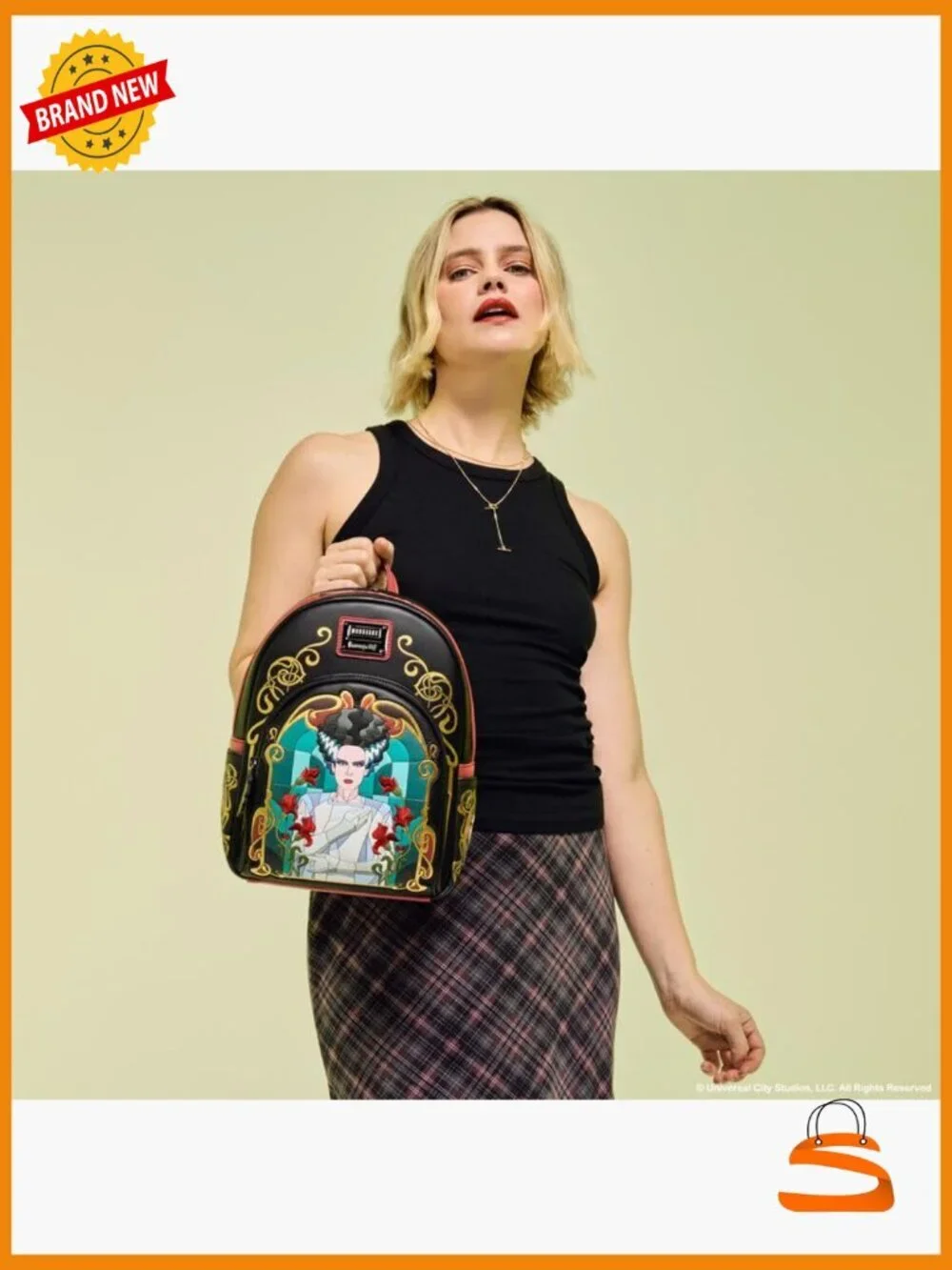 Vegan Leather Mini Backpack with Strap - Universal Monsters